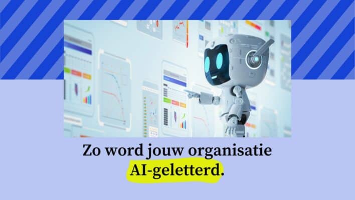 Zo word jouw organisatie AI geletterd - robot bij computerschermen